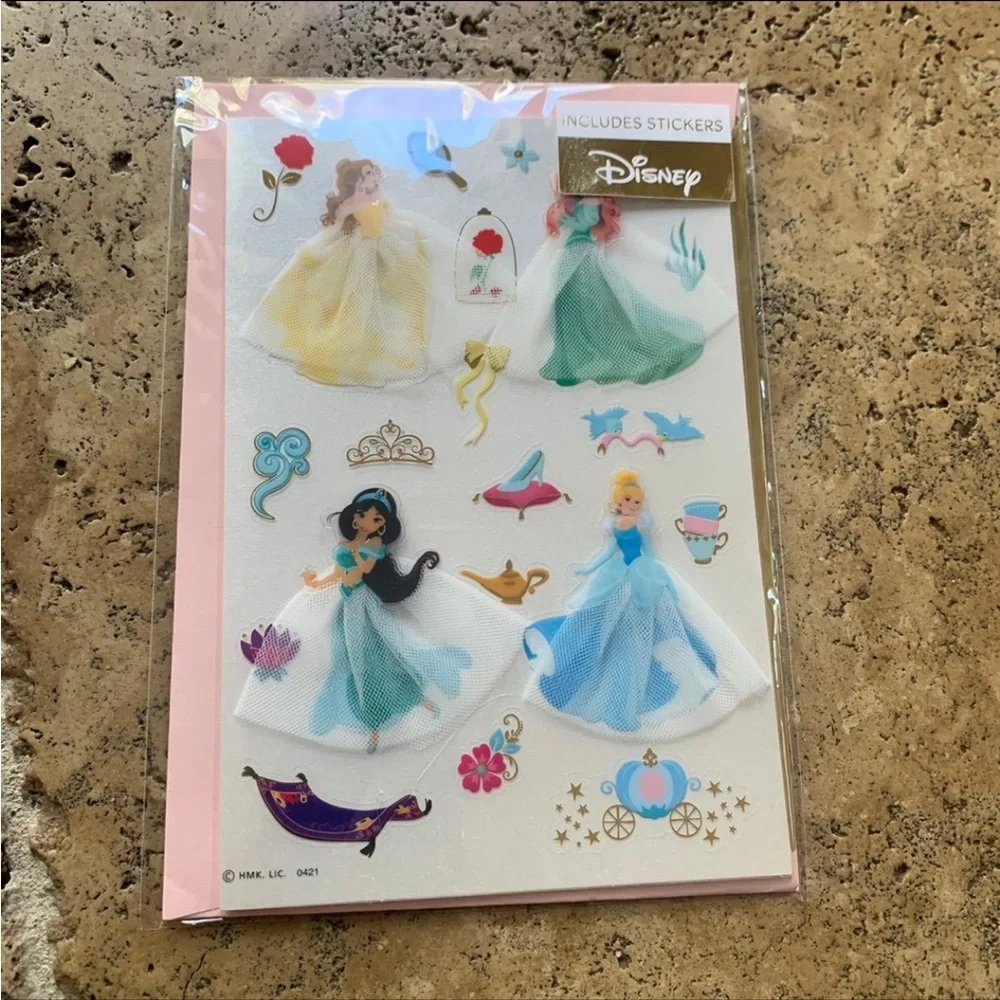 Hallmark Signature Disney Princess Sticker Birthay Card